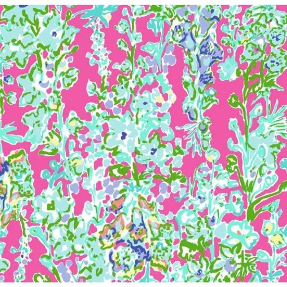 Lilly Pulitzer Southern Charm Riley Pink Floral Print Infinity Loop Rayon Scarf - Picture 2 of 5